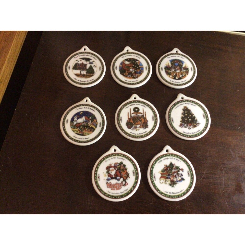 Susan Winget A Christmas Story 8 Piece Ceramic Ornaments